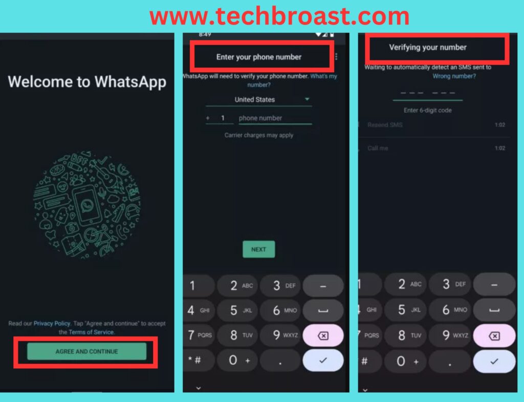 setup whatsapp by using another phone number