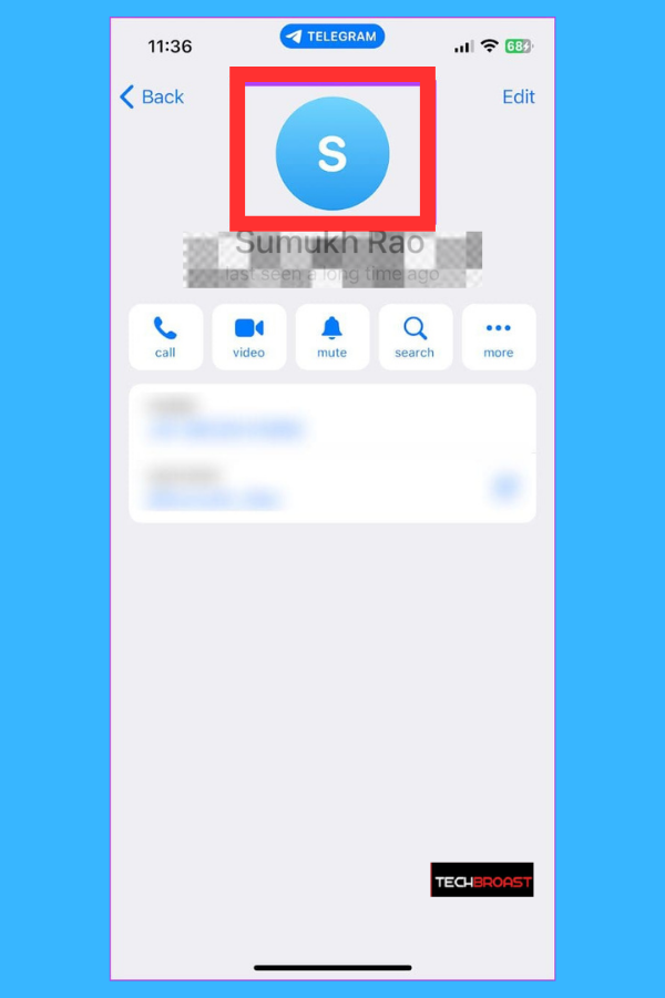 empty profile picture on telegram