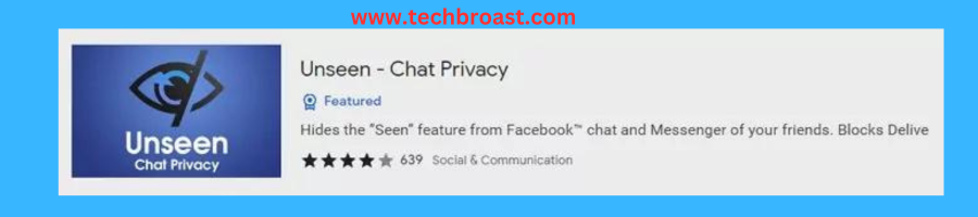 use unseen chrome extension to read facebook messsage secretly